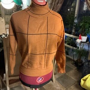 Orange Turtleneck Sweater for Men